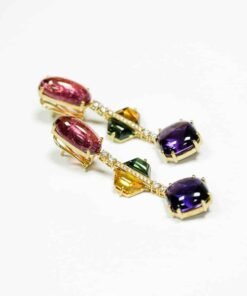 Goldplated Crystal Flower Leverback Earrings