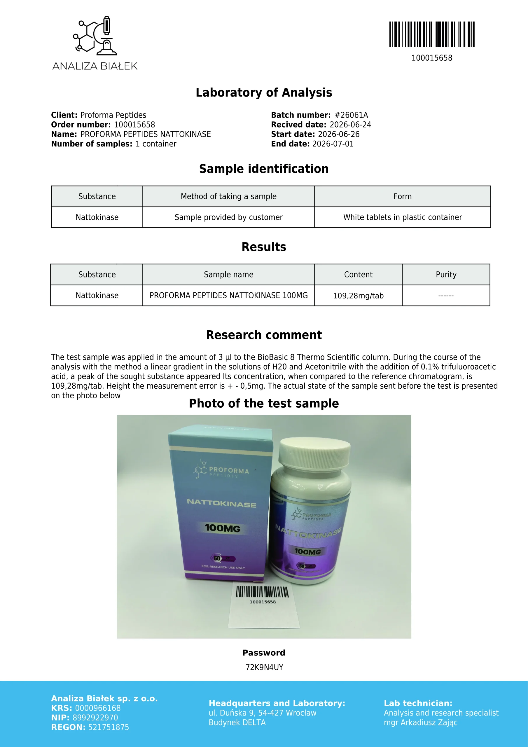 Nattokinase 100mg – 5000FU - Image 2